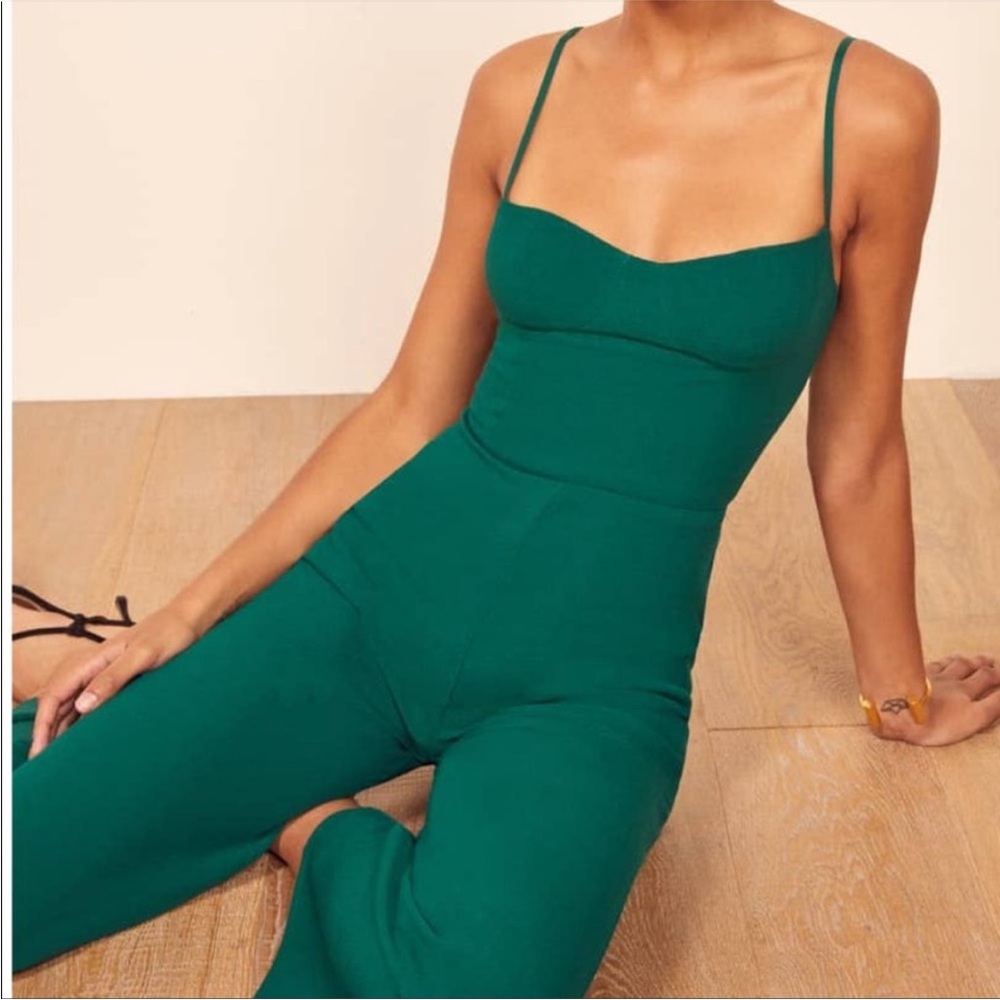 Reformation Gilda Jumpsuit Emerald